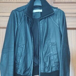 Zara Leather bomber jacket